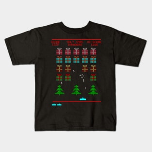Ugly Christmas Space Invaders Kids T-Shirt